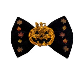 Sparkly Halloween Dog Bow Tie | Sparkly Pet Bow | Handmade Dog Accessory | Fantasy Pet Fashion | Cat Bow Tie