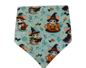 Cute Hallowen mouse Cats Dog Bandana | Handmade Pet Bandana | Fall Dog Scarf | Autumn Pet Accessories | Dog & Cat Bandana | EllyGang