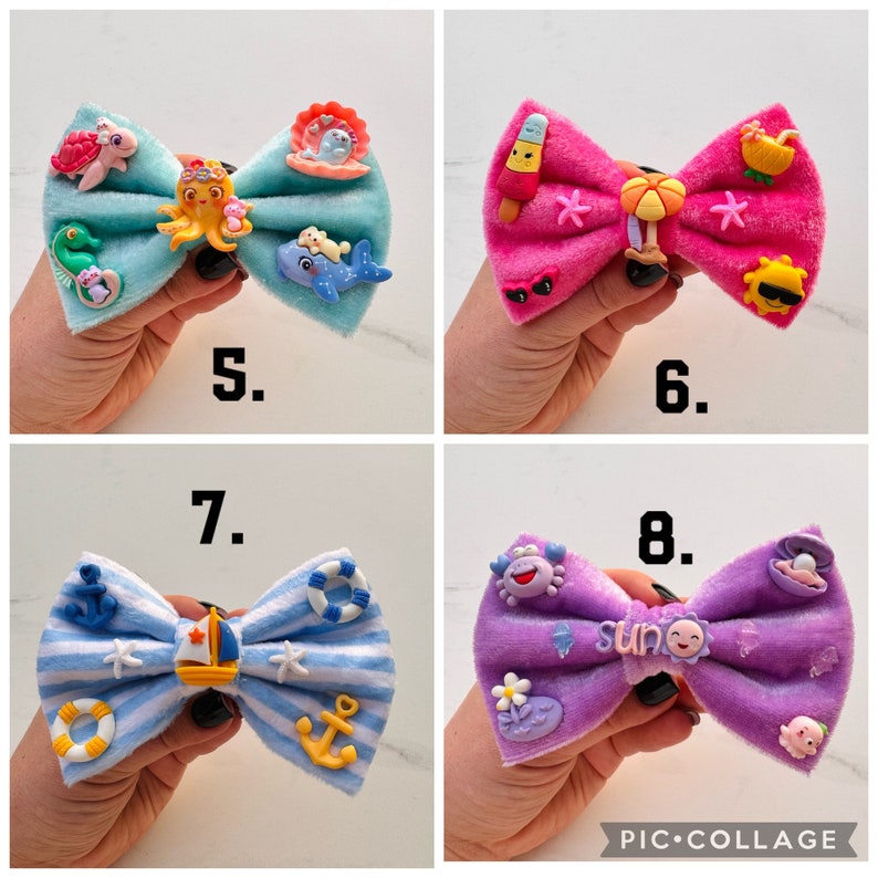 FOR MODELS Special Velvet Summer Sailor bow Bowtie for pet image 3