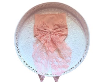 Blush Lace Dog Bandana | One of a Kind Pet Bandana | Handmade Elegant Dog Scarf | Vintage Lace Bow | Cat & Dog Accessories | EllyGang