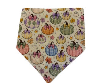Pastel Pumpkin Dog Bandana | Handmade Pet Bandana | Fall Dog Scarf | Autumn Pet Accessories | Dog & Cat Bandana | EllyGang