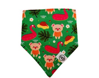 Summer Pet Bandana – Reversible Snap-On Dog & Cat Scarf | Happy Summer