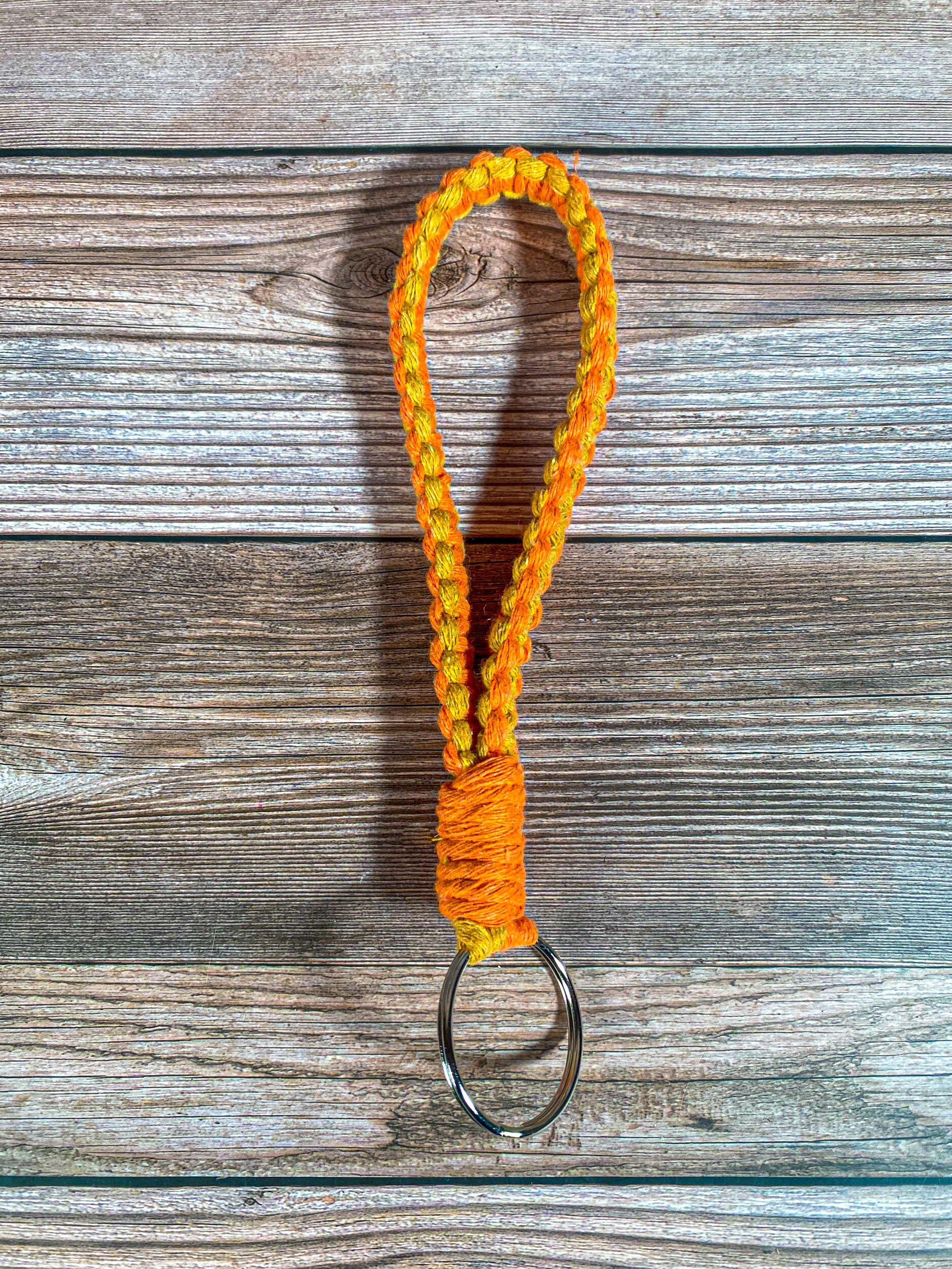 Yellow and orange wristlet keychain Etsy