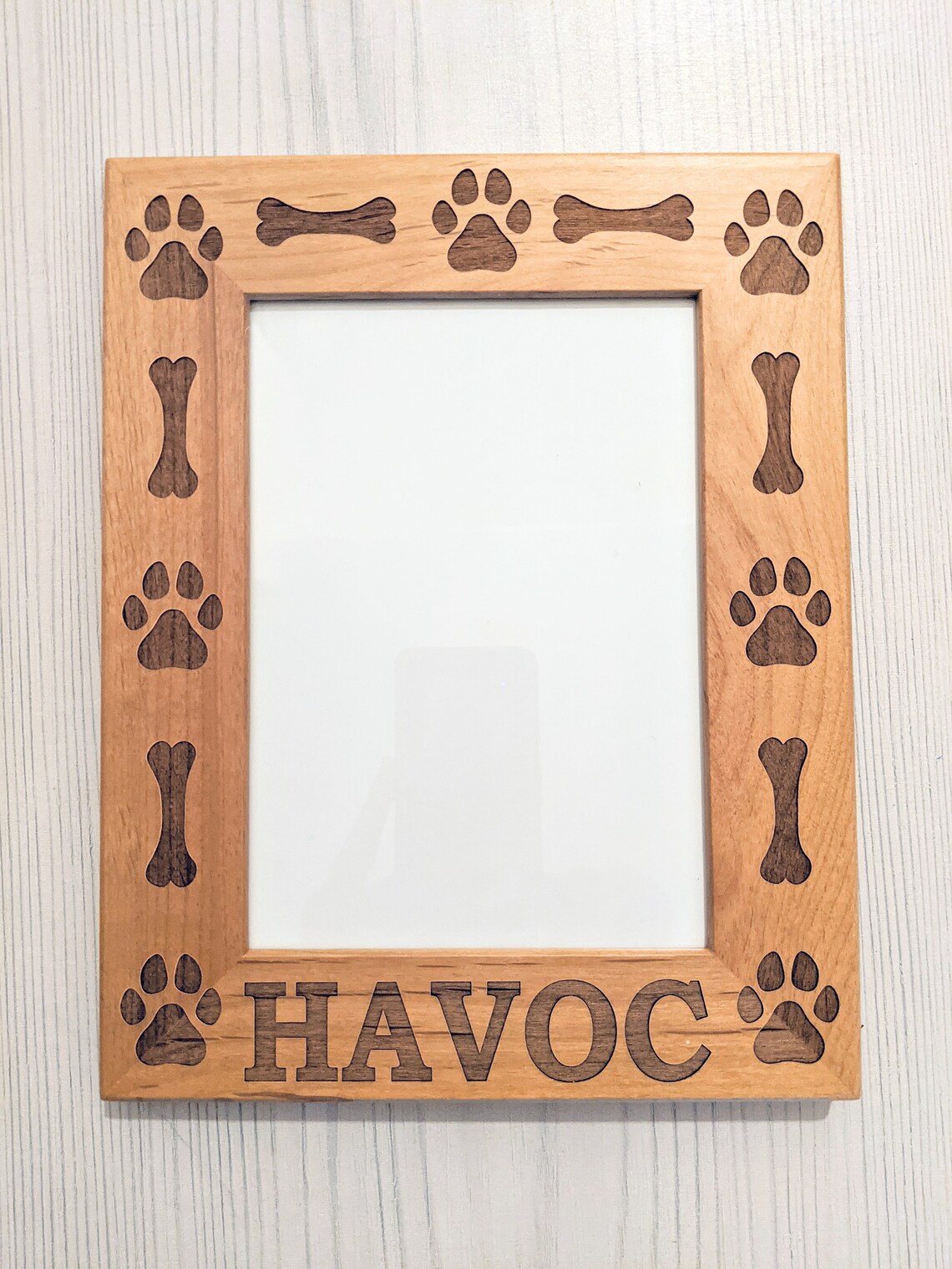 Custom Dog Picture Frame, Dog Bones, Paw Prints, Personalized Dog Name ...