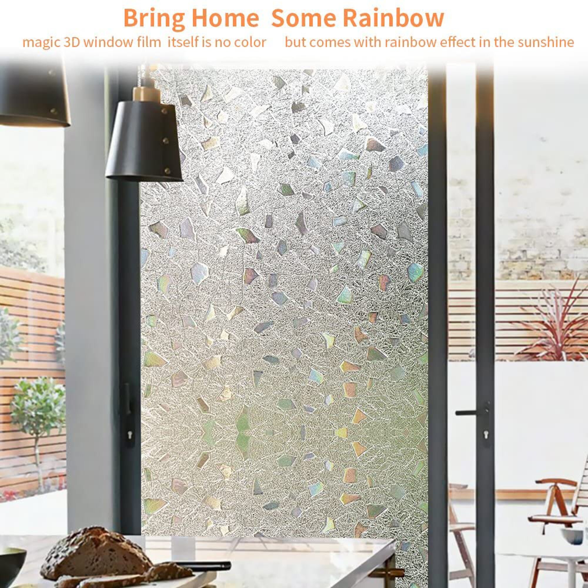 Window Film Static Frosted Privacy Window Clings3D Rainbow Etsy