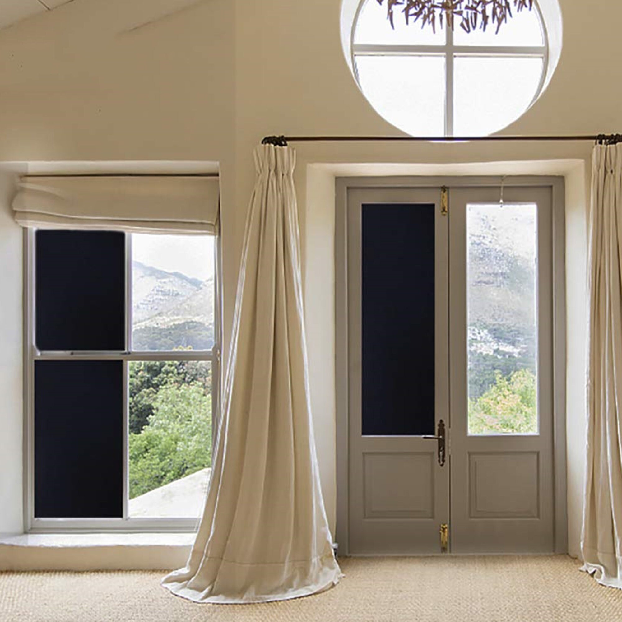Blackout Window Film Frosted Privacy Heat Control 100 Light Etsy