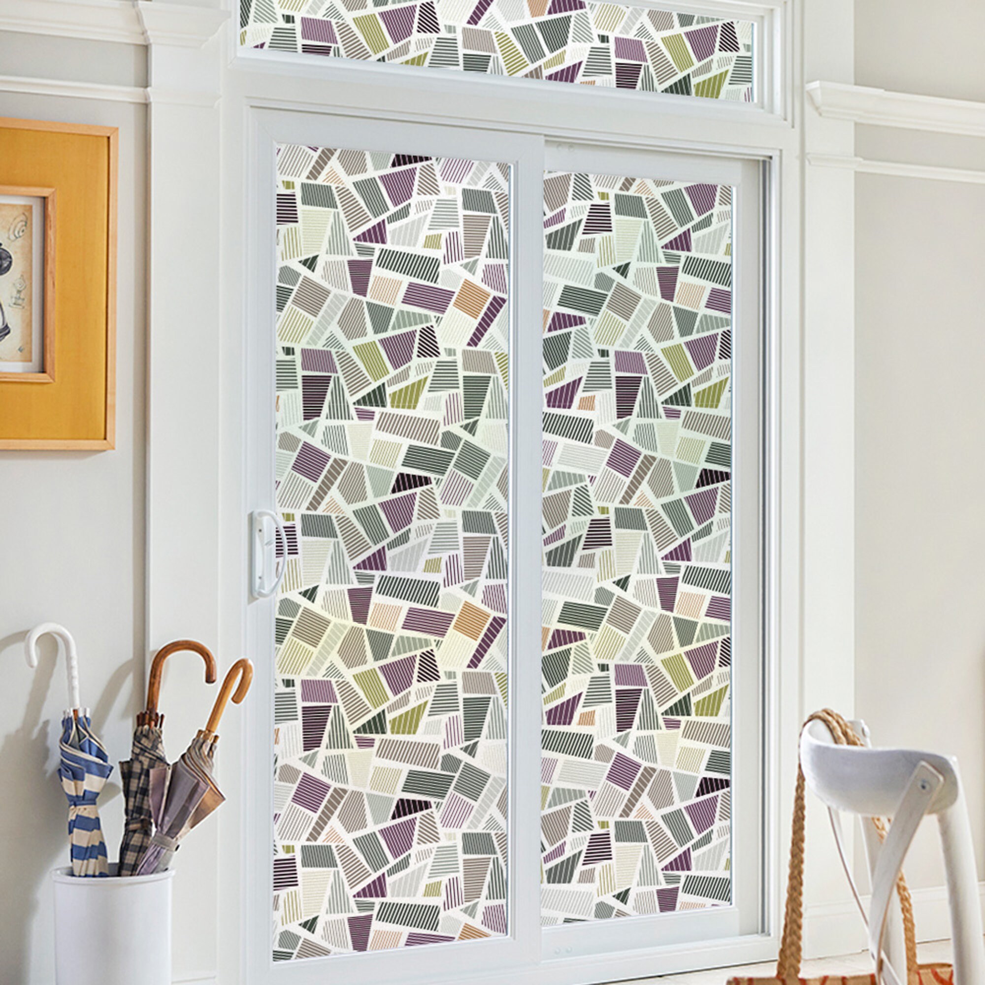 Self Adhesive Window Film/ Geometric Door Cling/ No Glue Etsy