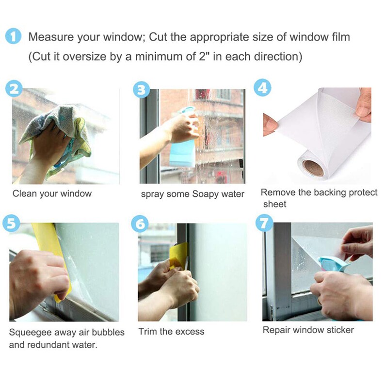 Window Film NoGlue Privacy Frosted Self Adhesive 3D Static Etsy