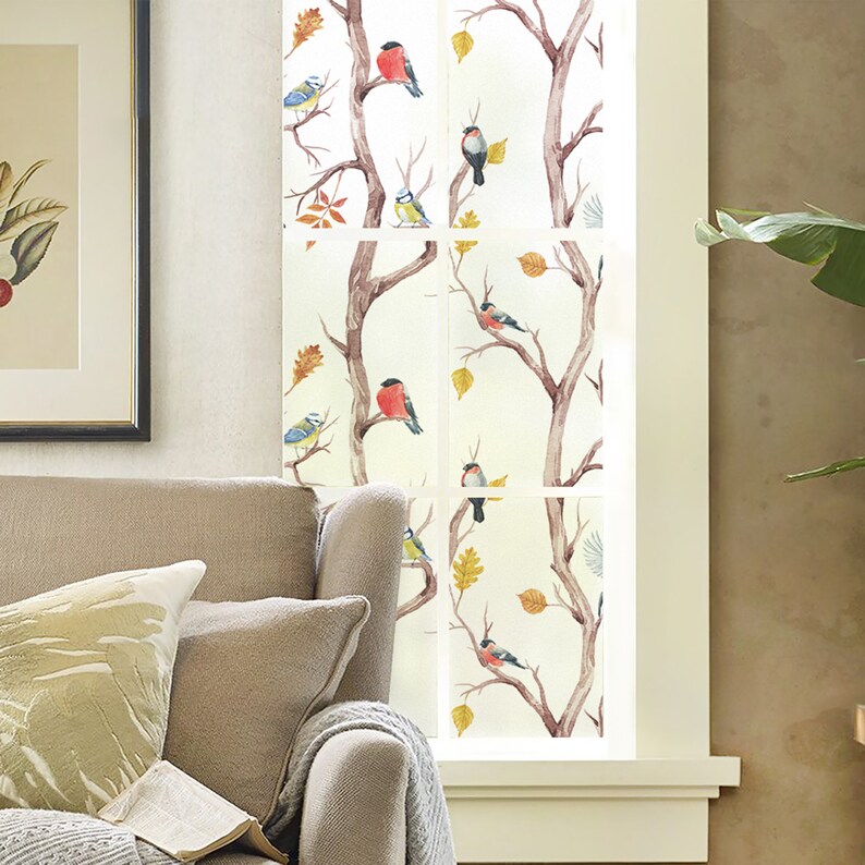 Frosted Window Film/ Bird Decorative Glass Sticker/ Etsy New Zealand