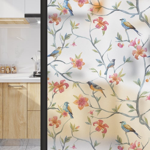 Frosted Window Film/ Bird Decorative Glass Sticker/ Etsy