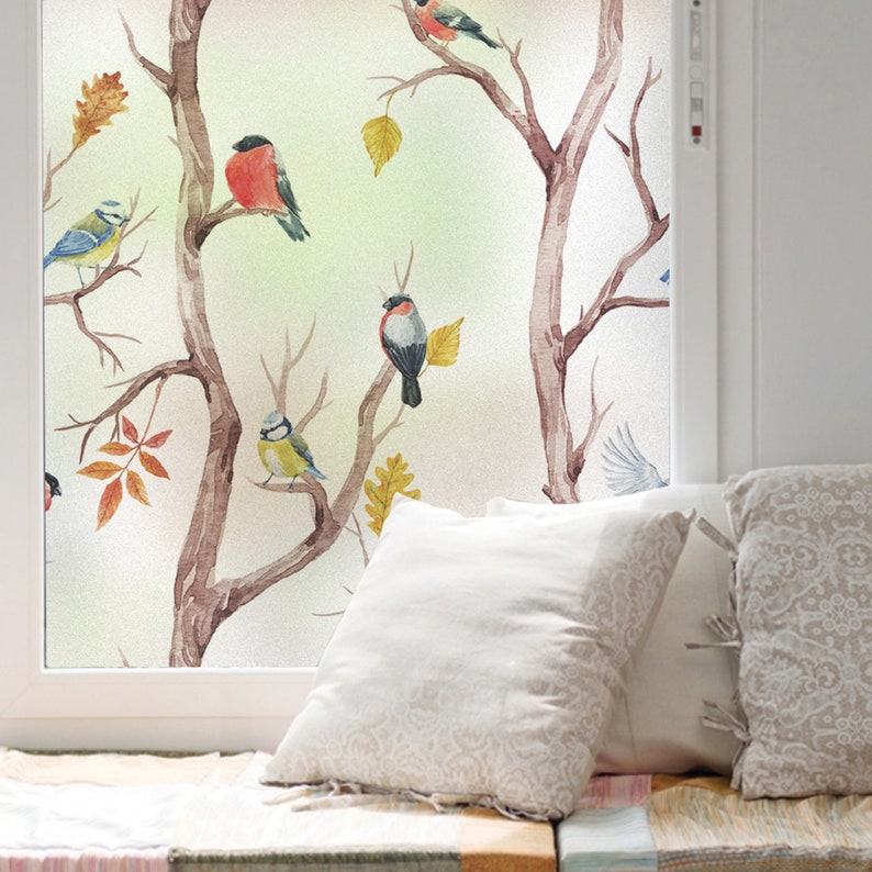 Frosted Window Film/ Bird Decorative Glass Sticker/ Etsy New Zealand