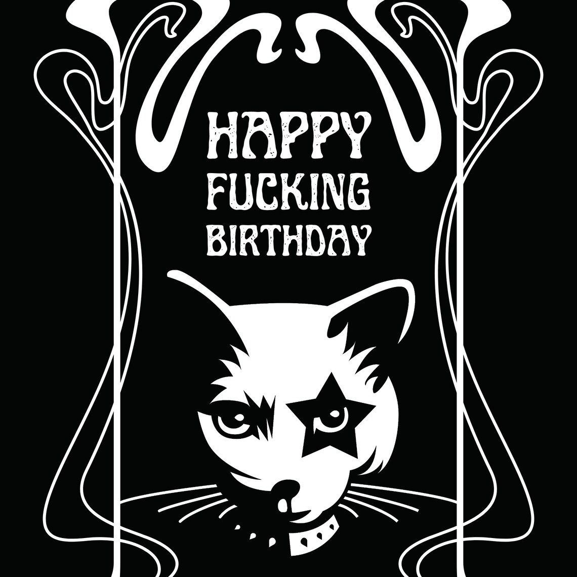 Alternative Retro Rock Cat Birthday Card for Men Women / Happy Etsy UK