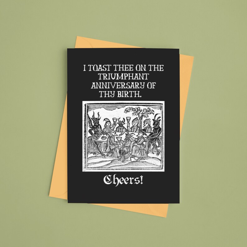 Gothic Medieval Birthday Card / Funny Art History Card / Alternative