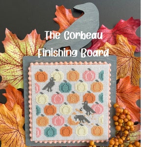 The Corbeau &quot;Crow&quot; Blank Backer Board for Cross Stitch Finishing AND Troublemakers Pattern by PetalPusher - Full Finishing Kit | Set