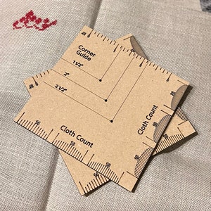Corner Border and Fabric Gauge for Cross Stitch, Needlework, Embroidery | Fabric Key | Ruler | Cross Stitch Notions | Accessories