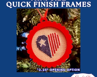 MINI Scalloped Circle Quick Finish Frames - DIY Finishing Accessory for Cross Stitch & Needlepoint | Acrylic Ornament, Bag Tag, or Keychain