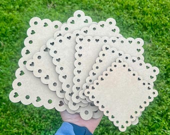 Hearts and Dots SQUARE - Blank Backer Boards for Cross Stitch, Embroidery, and Needlework Finishes