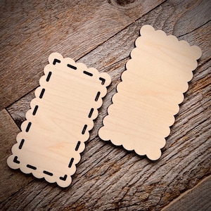 Scalloped Edge Blank Rectangular Backer Boards for Cross Stitch, Embroidery, and Needlework Finishes