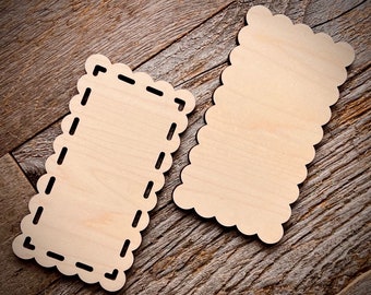 Scalloped Edge Blank Rectangular Backer Boards for Cross Stitch, Embroidery, and Needlework Finishes