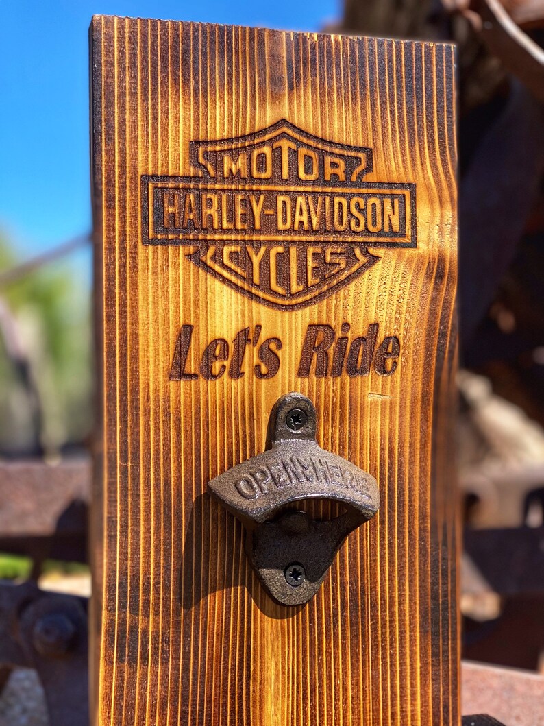 Harley Davidson Bottle Opener/ Motorcycle Gift/ Harley Signs/ Etsy