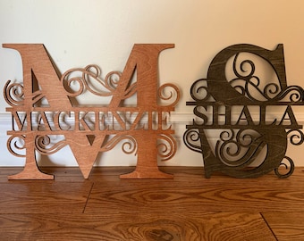 Custom Wooden Name Monogram Letter/ Personalized Name Sign/ Personalized Custom Gifts/ Wall Art/Home Decor