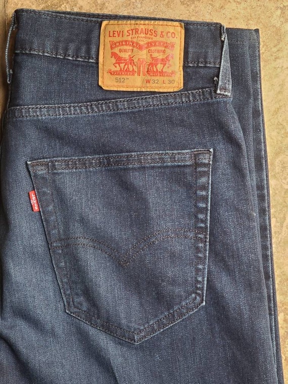 Levis 512 Performance Jeans Blue Dark Wash Denim Zip Fly Mens | Etsy