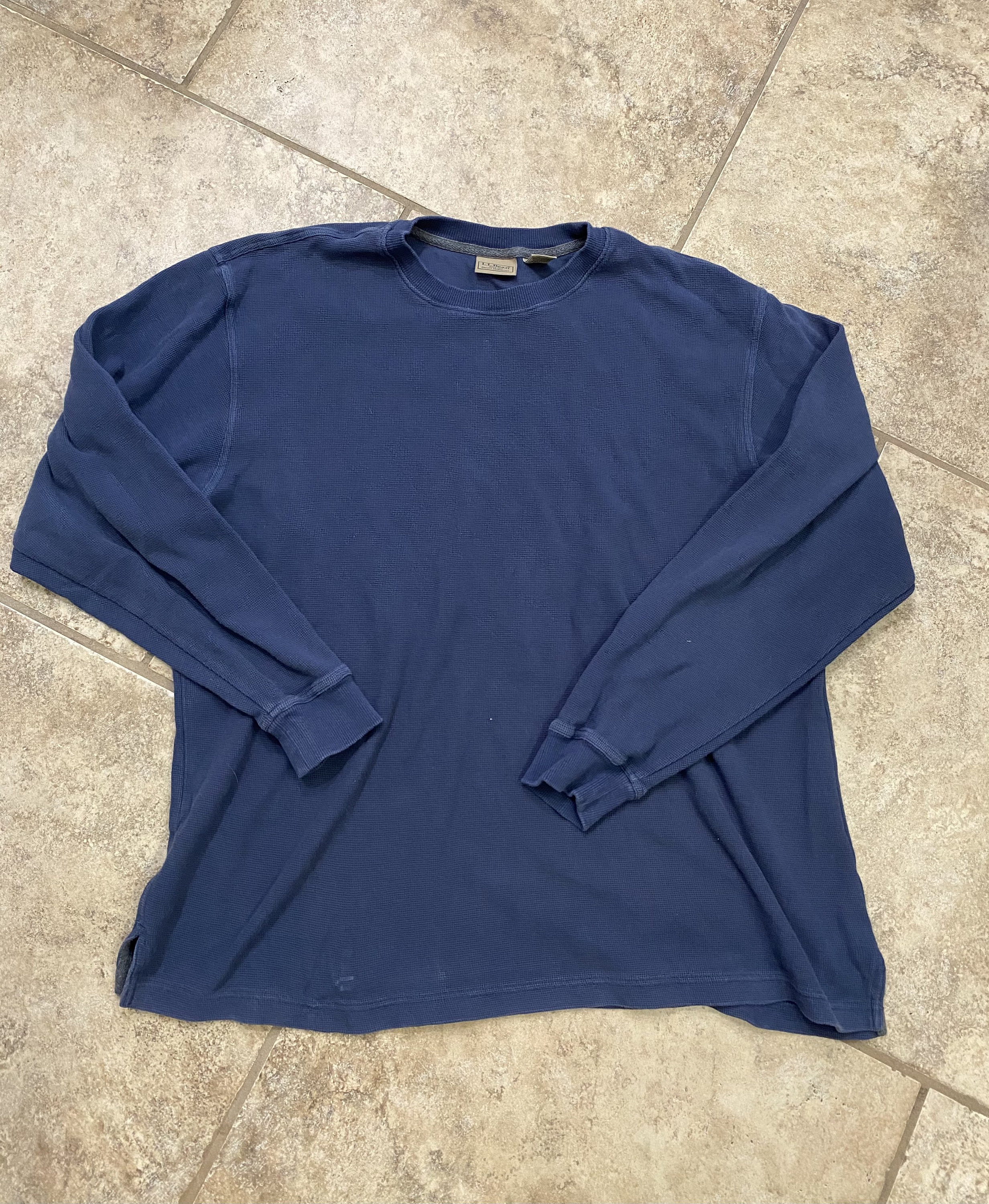 LL Bean Mens Large Regular 100 Cotton Long Sleeve Shirt Blue Etsy