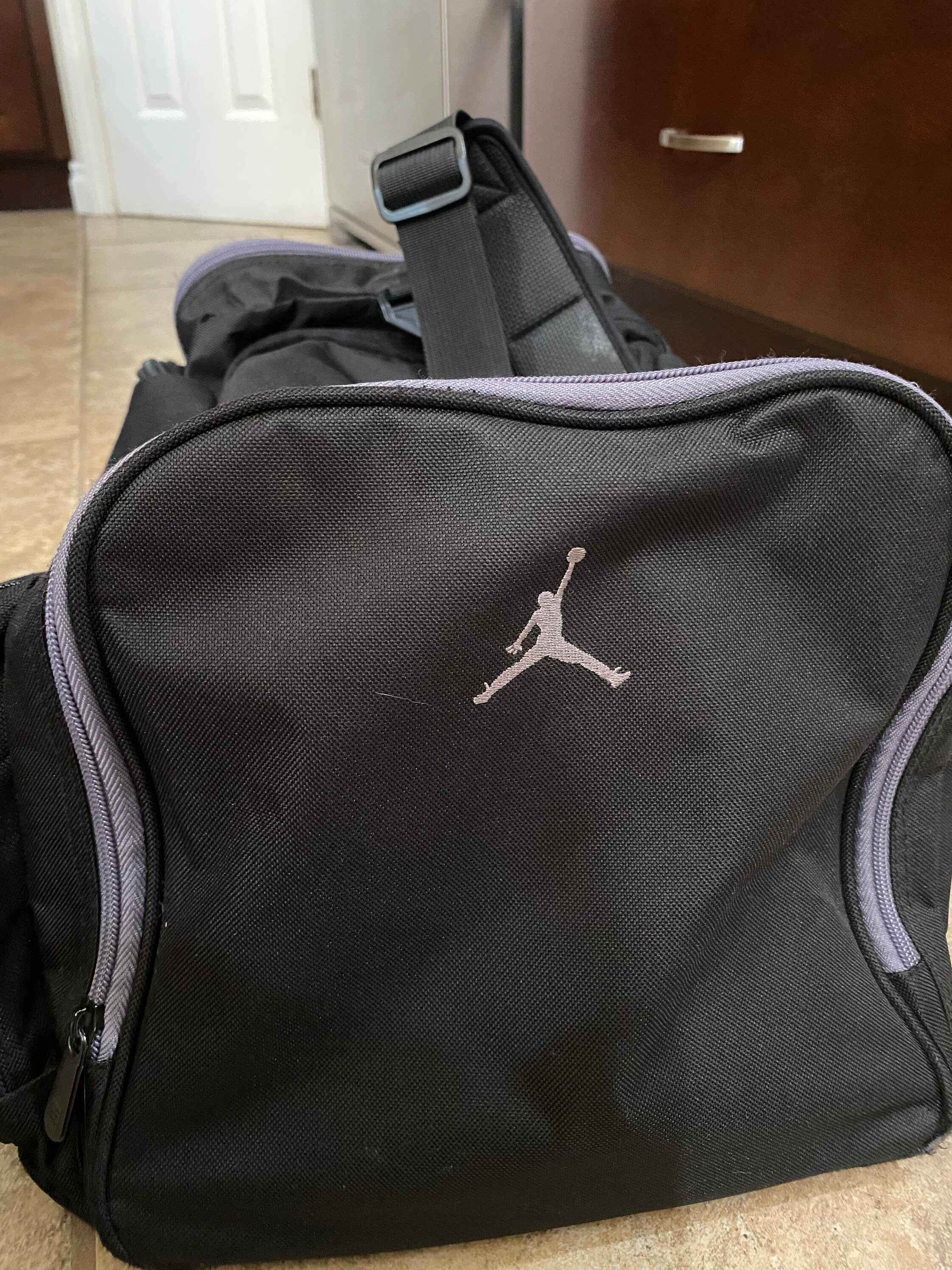 Air Jordan Gym Sports Duffel Bag w/ straps Black / Gray Etsy