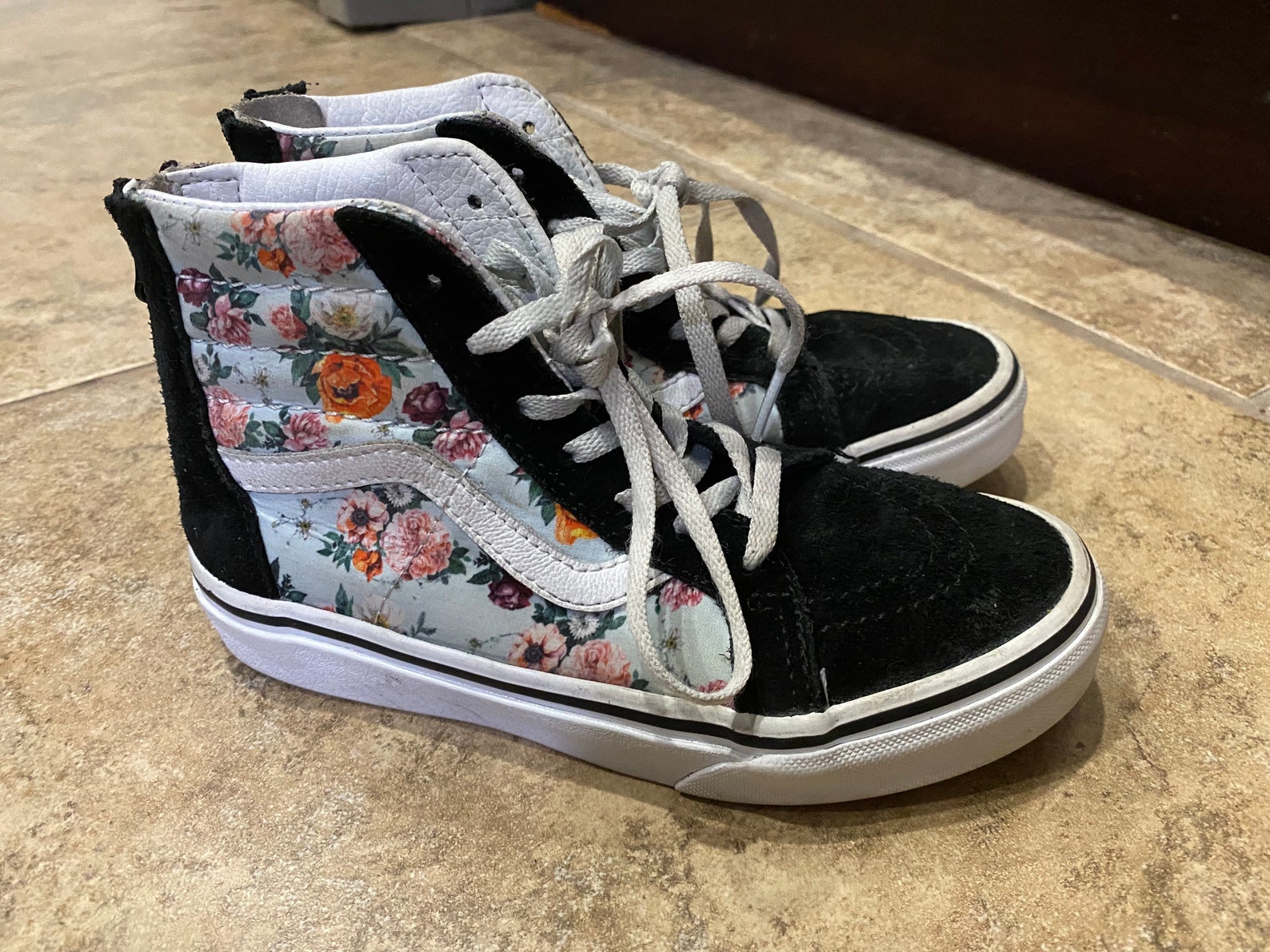 Vans Garden Floral Classic Hi Top Old Skool Skate Shoe 500714 Etsy