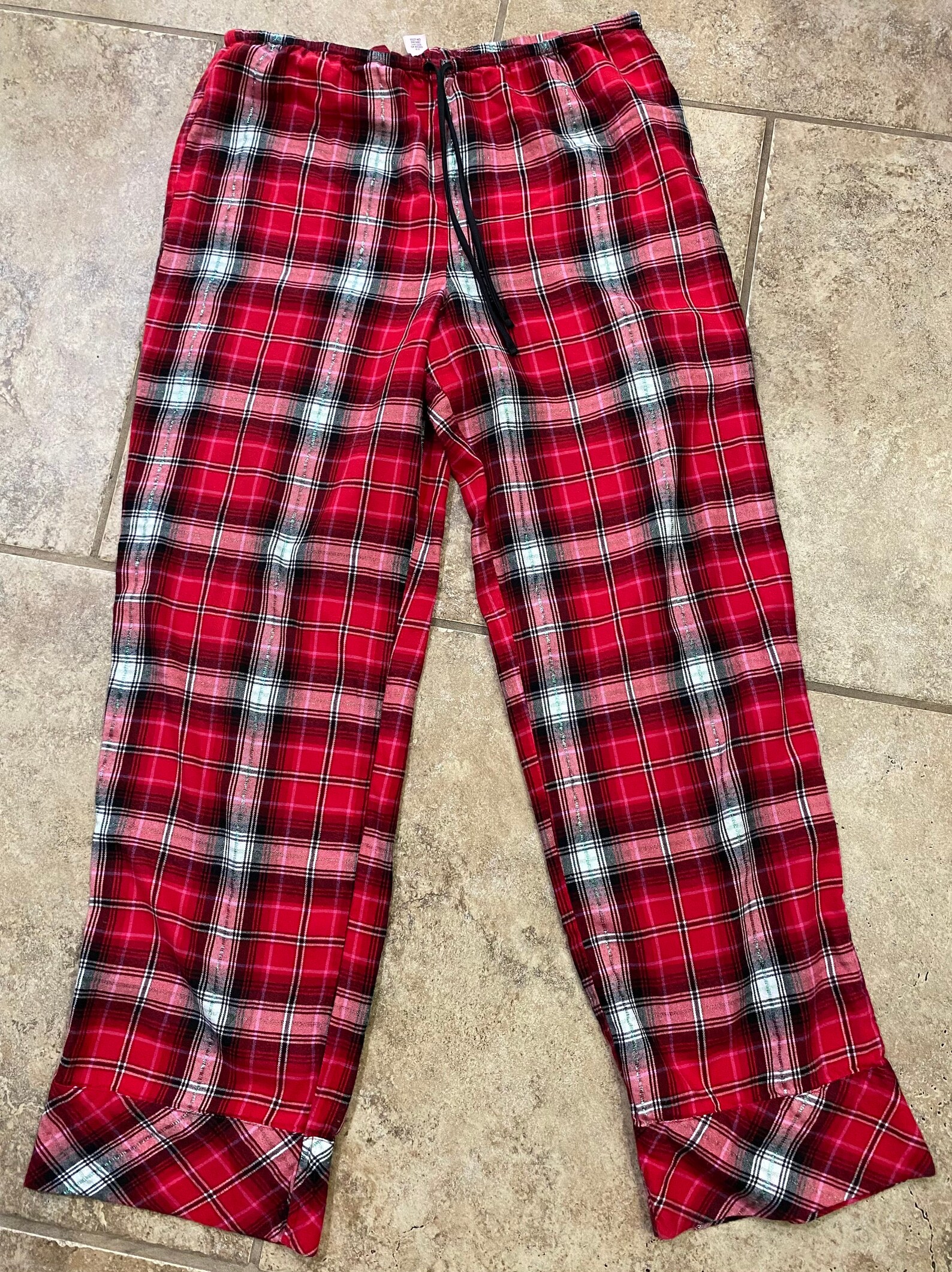 red plaid pajama pants
