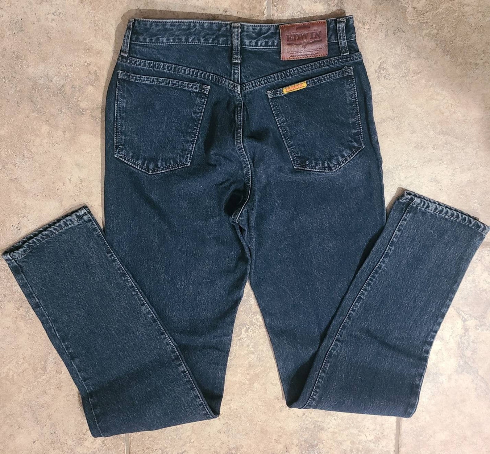 Edwin Jeans 31x34 100 Cotton Dark Wash Vintage London Slim Etsy