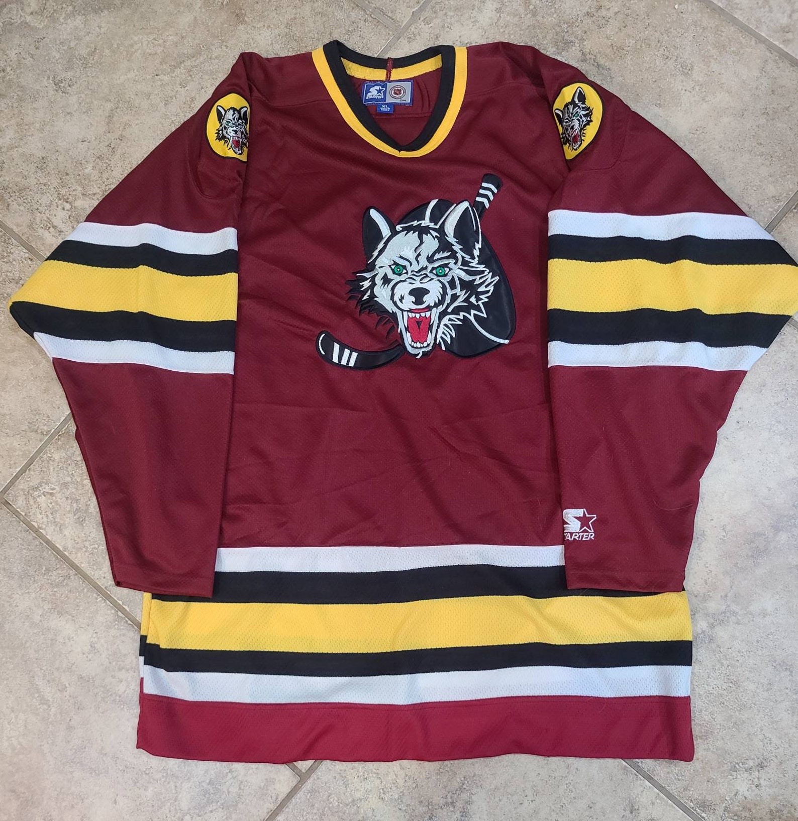 Chicago Wolves STARTER/NHL Hockey Jersey Used Men's XL Etsy