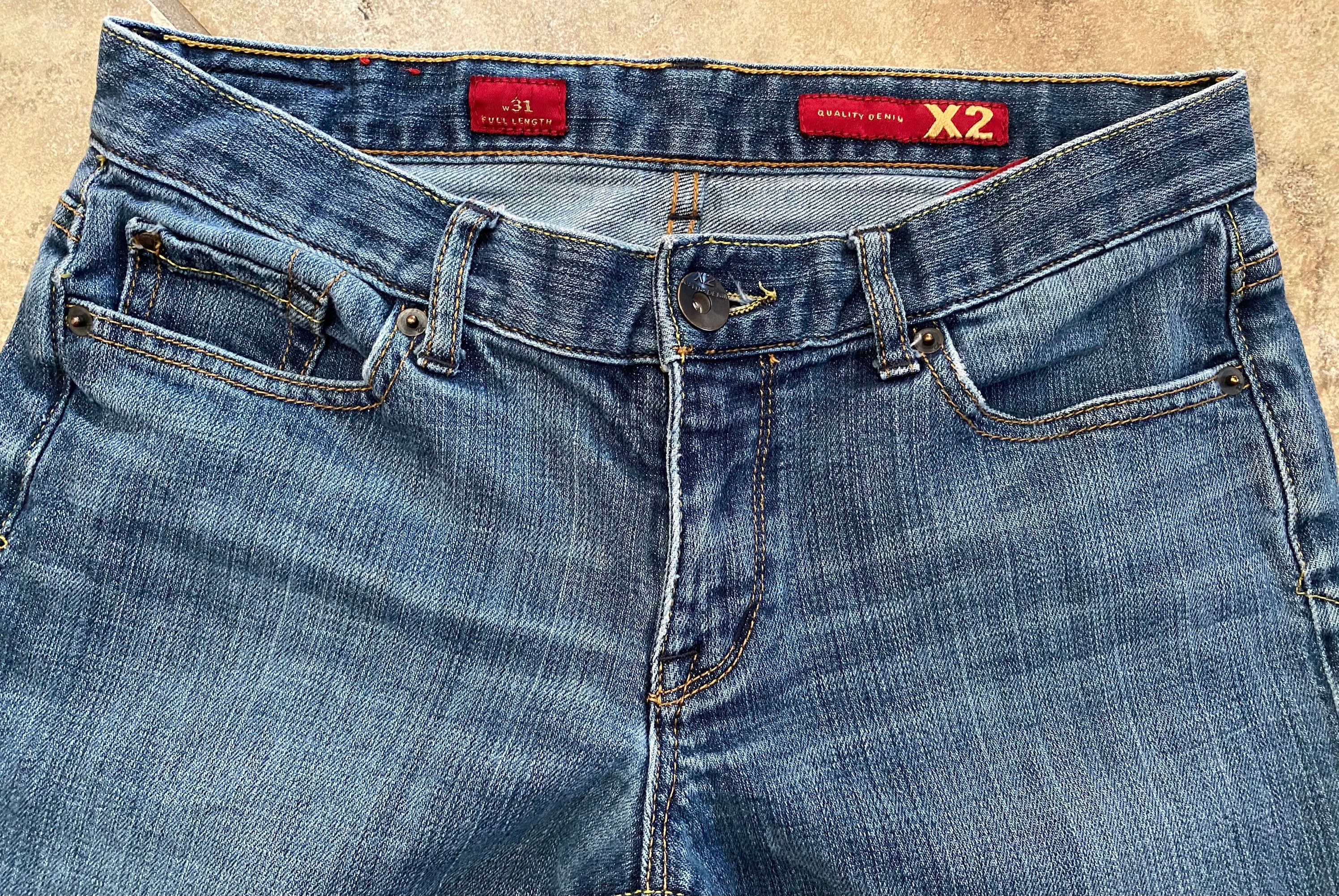 Flared Bottom Blue Denim Jeans 6L 