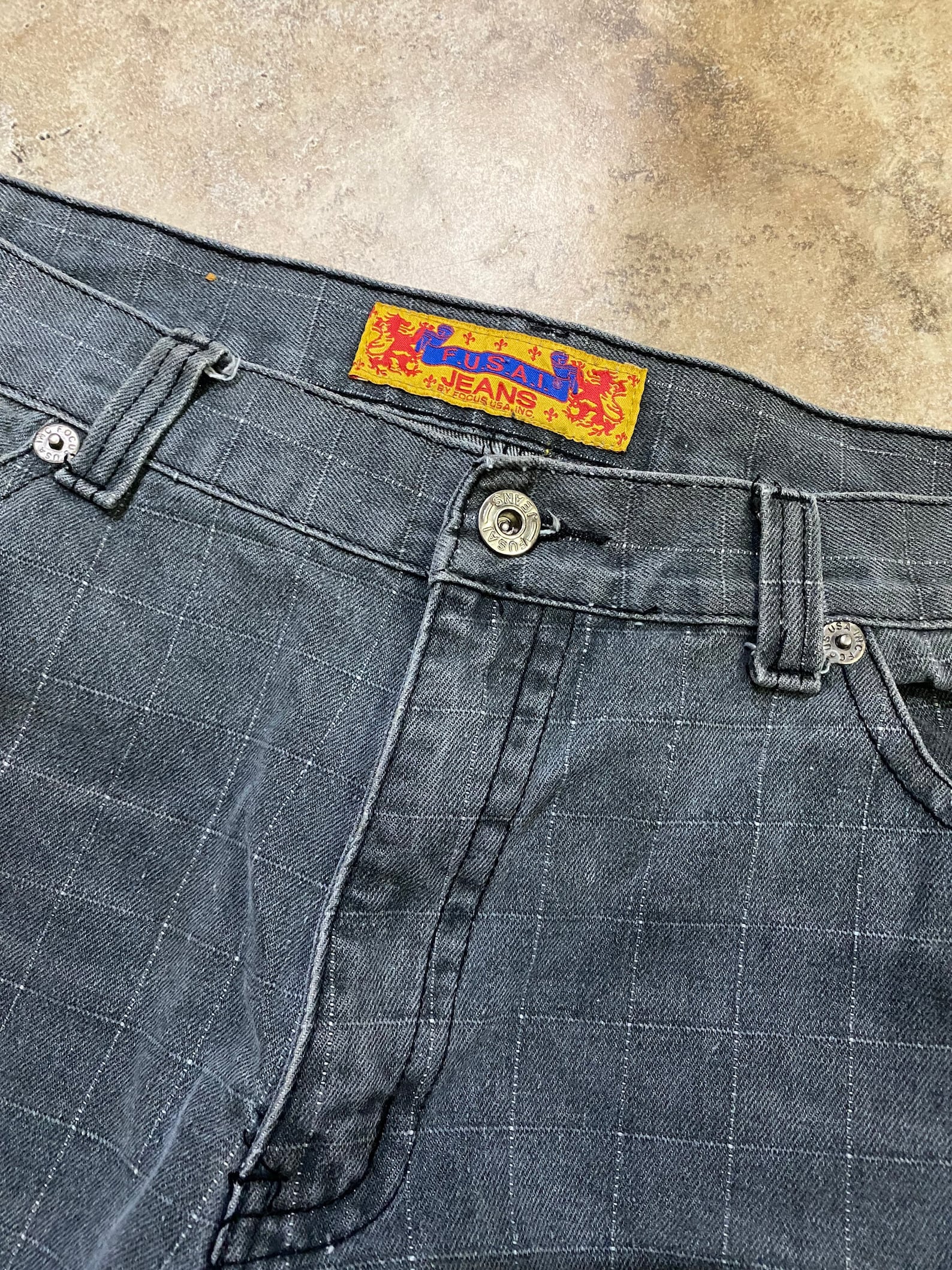 Fusai Jeans Mens 42 X 32 Gray Flap Pockets Straight Pants | Etsy