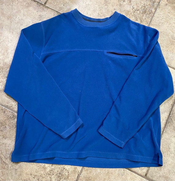 LL Bean Blue Fleece Pullover 0HJX9 Long Sleeve Chest Zipper | Etsy