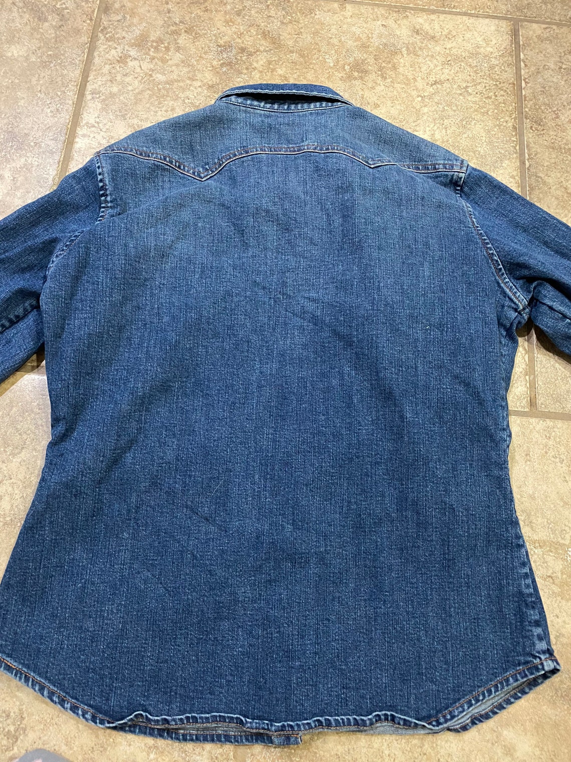 Vintage Wrangler Jean Jacket Button Up Pearl Snaps Cowboy Etsy