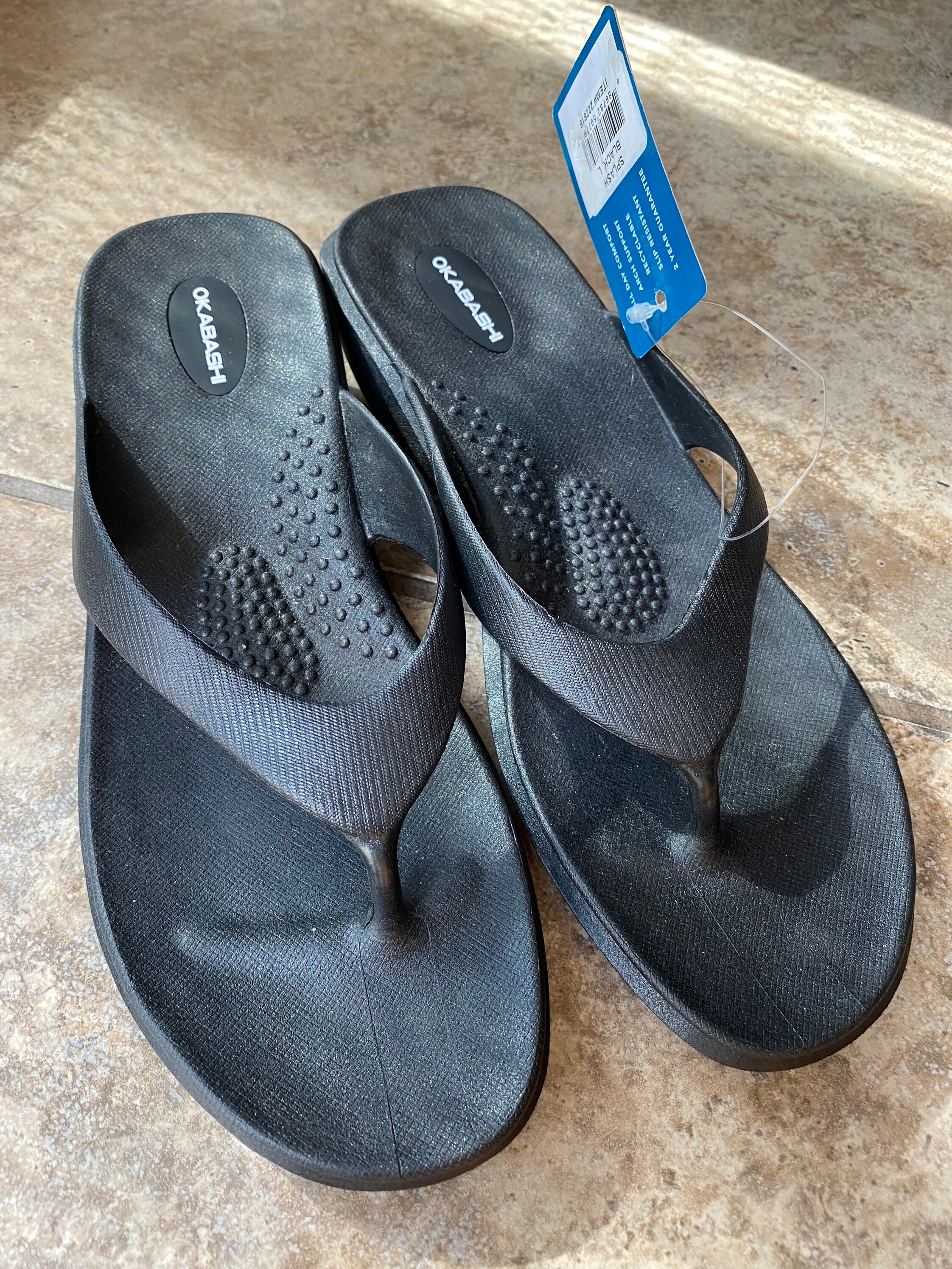 NWT Women's Okabashi Ergonomic Flip Flop Sandals Large Etsy
