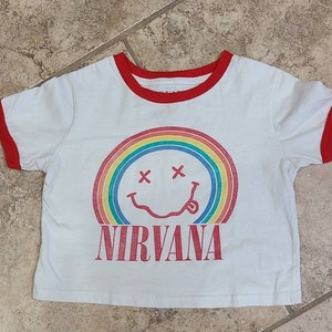 Nirvana T-shirt/crop Top XS Rainbow 