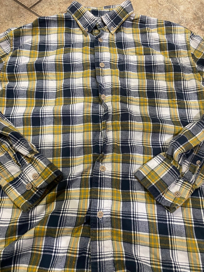 Cabela's Plaid Button up Flannel Shirt Mens Large L | Etsy
