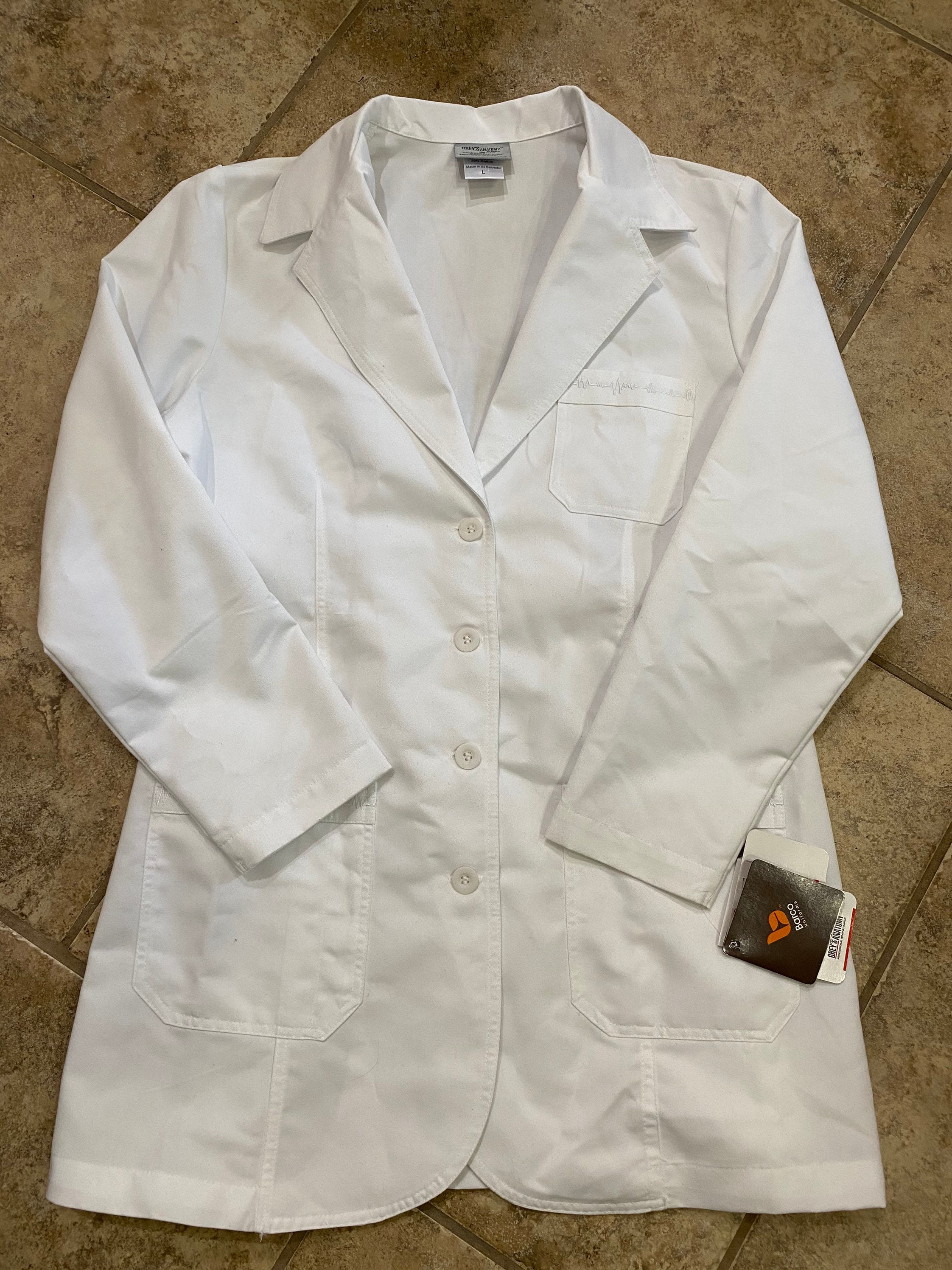NWT Grey's Anatomy Barco White Button Lab Coat Unisex | Etsy
