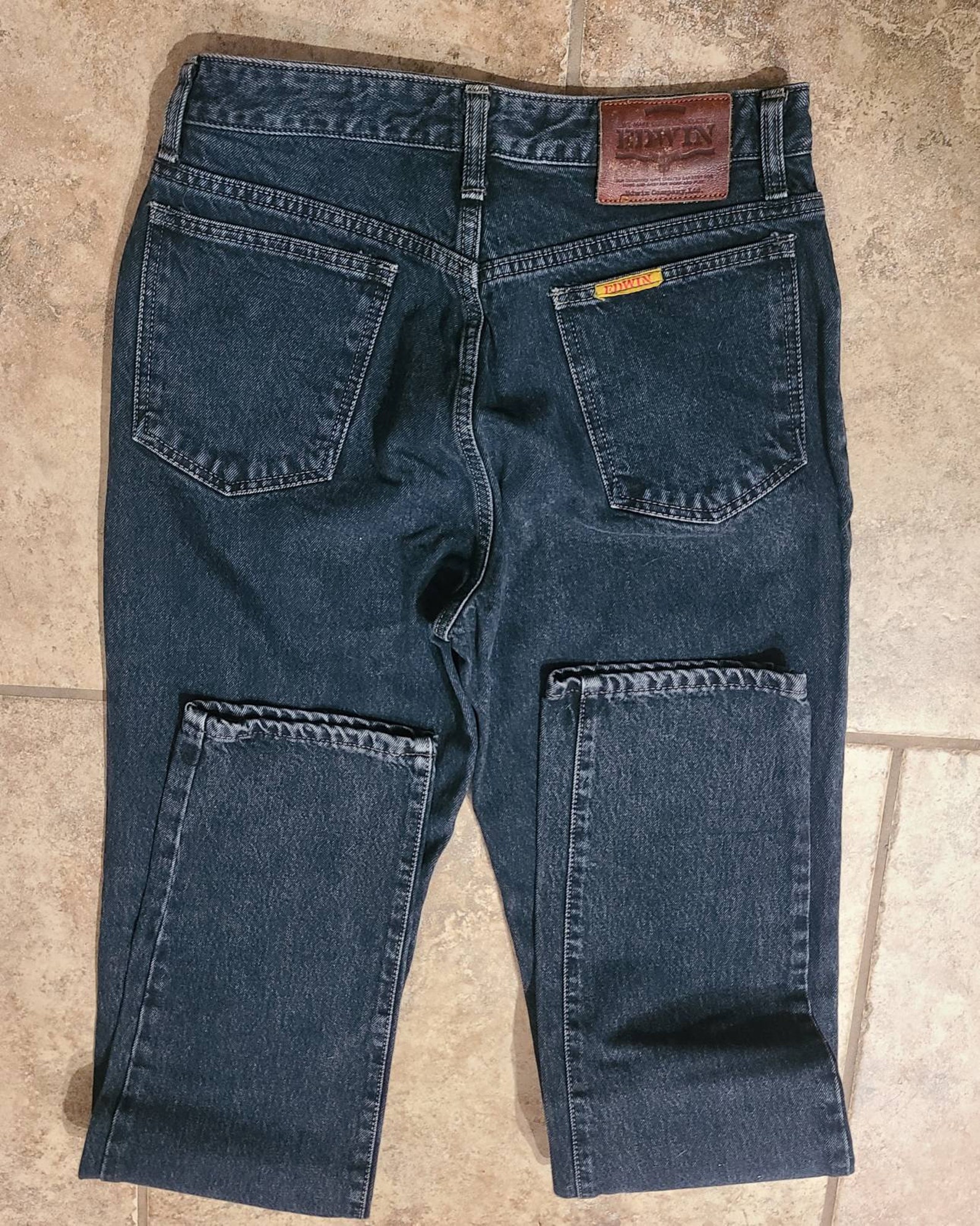 Edwin Jeans 31x34 100 Cotton Dark Wash Vintage London Slim Etsy