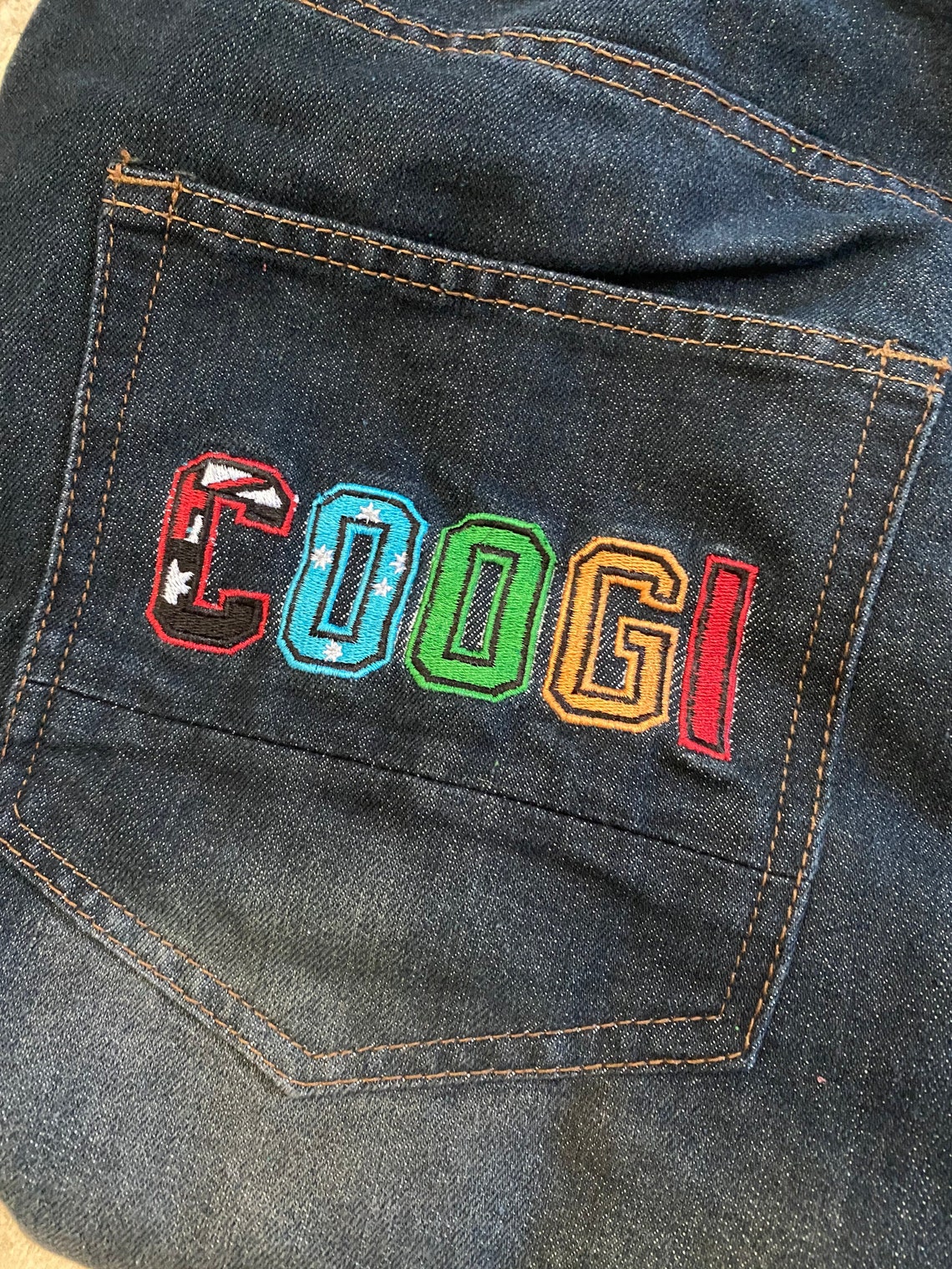 VTG COOGI Australia Mens Jeans 46 X 34 Pants Logo Back Pocket Etsy