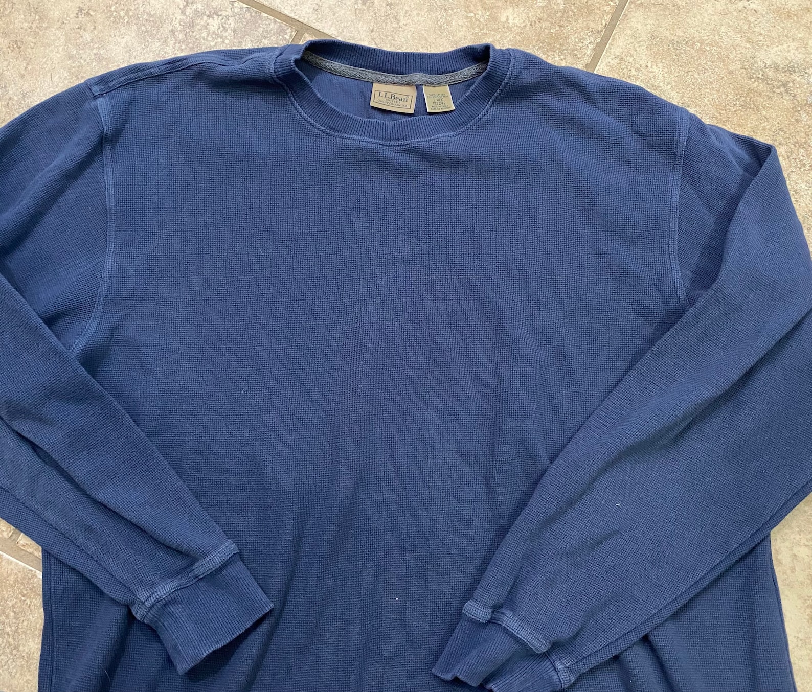 LL Bean Mens Large Regular 100 Cotton Long Sleeve Shirt Blue Etsy