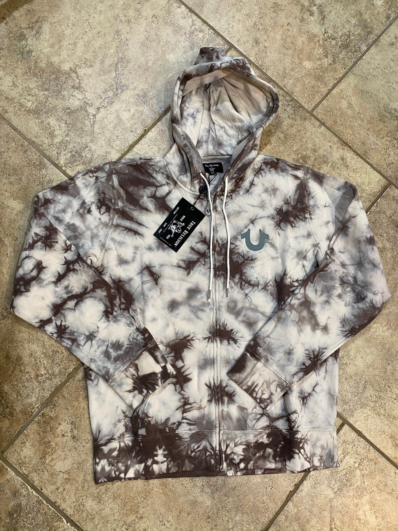 NWT True Religion Mens Tie Dye Gilded Beige White Zip Hoodie Etsy