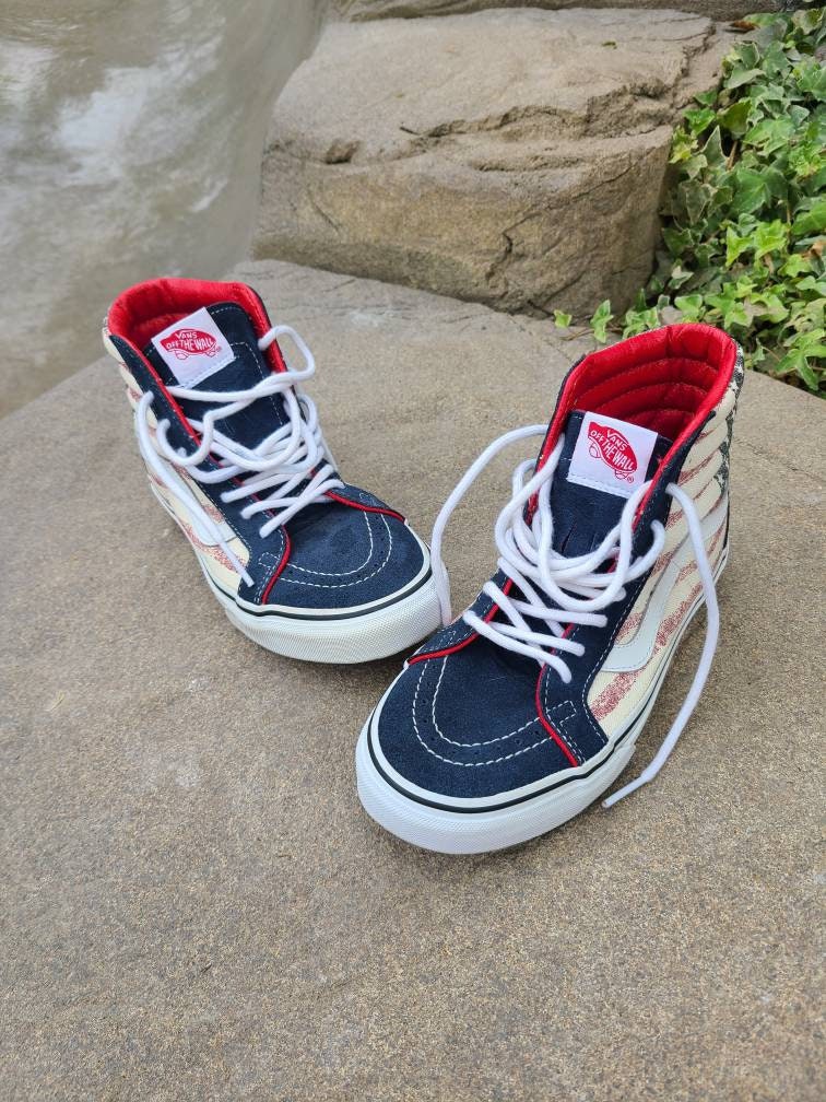 blue red white vans