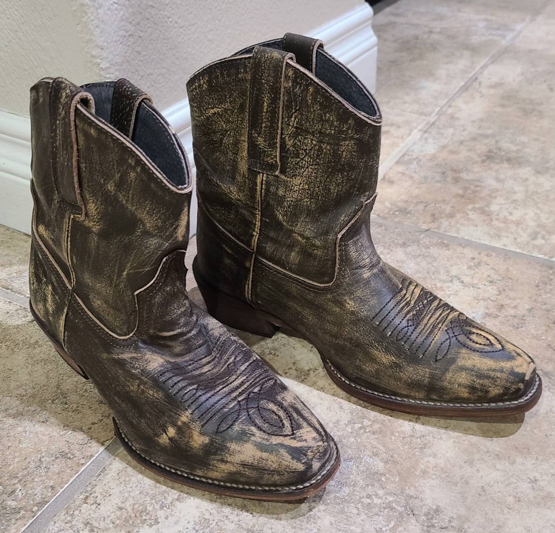 Roper Dusty Distressed Snip Toe Womens Western Cowboy Boots | Etsy