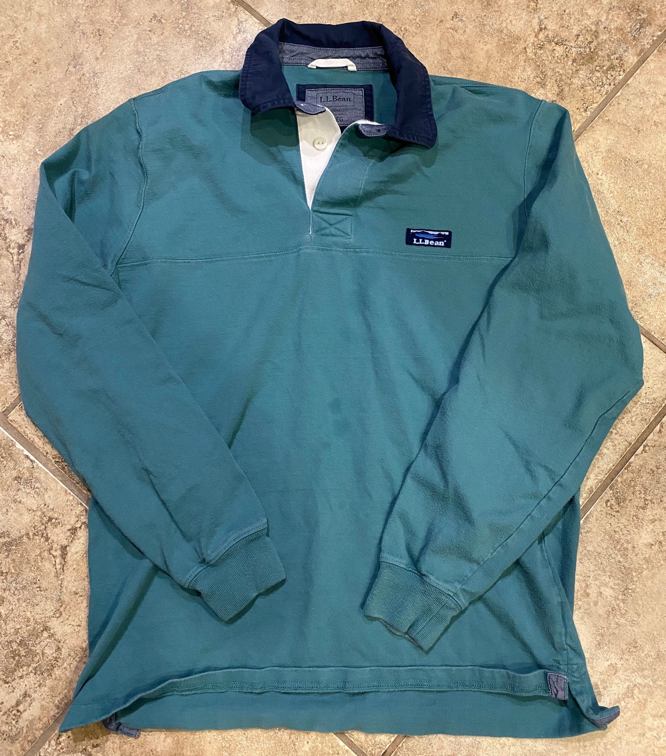 LL Bean Mens Regular Long Sleeved Shirt Blue Traditional Fit Etsy