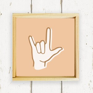 Love Sign Language - Hand Painted Wooden Home Decor Sign