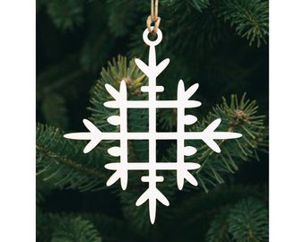 Handmade Wooden Ornament - Scandinavian Mod Snowflake