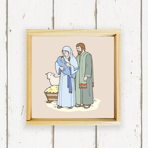 Simple Nativity - Modern Christmas Home Decor - Handmade Wood Sign